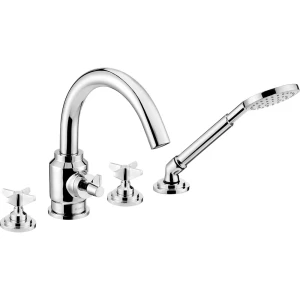 Deante Bqt_014d Mezclador De Bañera De 4 Orificios Con Conjunto De Ducha Chrome One Size