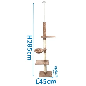 Nobleza Árbol Para Gatos Tall Beige / Brown 64 x 44 x 285 cm