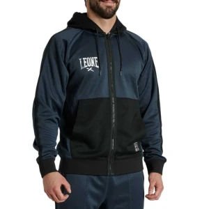 Leone1947 Sweat-shirt à Zip Melange Melange Blue Steel L