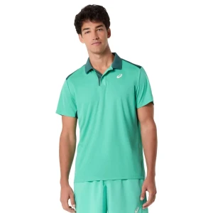 Asics Polo De Manga Corta Court Aurora Green L