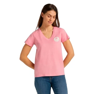 Lee T-shirt à Manches Courtes Palm Tree Pink S Femme