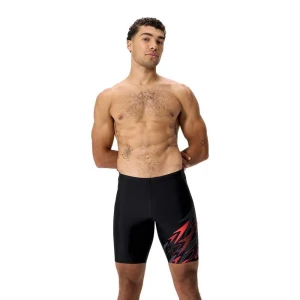Speedo Jammer Medley Logo Anthracite / High Risk Red UK 32