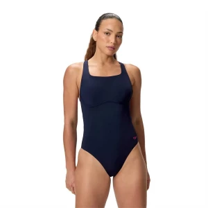 Speedo Traje De Baño Solid Flex Band Peacoat / Margarita Pink UK 38