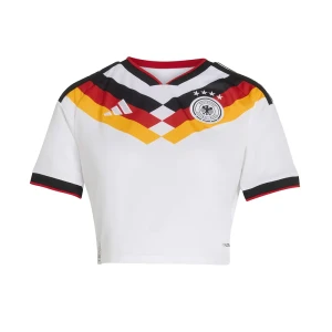 Adidas T-shirt à Manches Courtes Pour Femme Domicile Germany 26/27 Cropped Replica White S Femme
