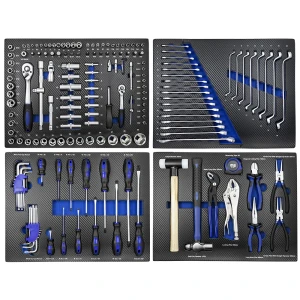 Jbm Juego De 4 Módulos De Carbono Eva Para Carro De Herramientas Blue One Size