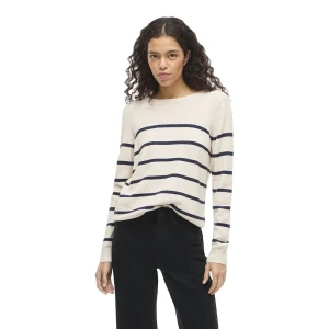Vila Pull Ril Super Light Natural Melan / Detail Total Eclipse XS Femme