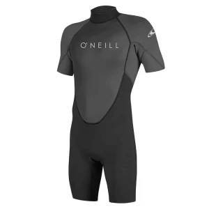 O´neill Wetsuits Shorty à Manches Courtes Avec Fermeture éclair Dans Le Dos Reactor-2 2 Mm Spring Black / Graph LS Homme
