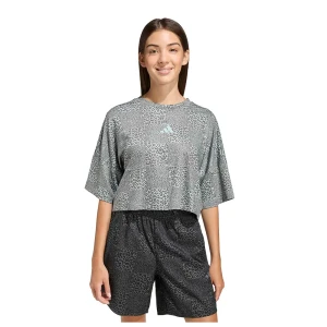 Adidas T-shirt à Manches Courtes Future Icons All Over Printed Wonder Sage / Charcoal / Tactile Green 5-6 Années Fille