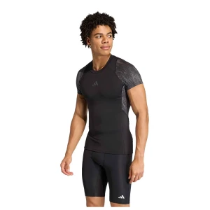 Adidas T-shirt à Manches Courtes Techfit Aop Black / Grey Six 2XL