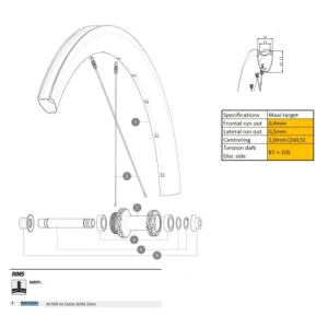 Mavic Jante De Vélo De Route Cosmic Slr45 23