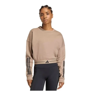 Adidas Sweat-shirt Hyperglam 3 Stripes Cropped Crewneck Chalky Brown S