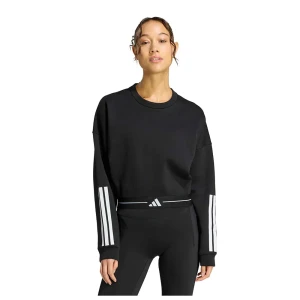 Adidas Sweat-shirt Hyperglam 3 Stripes Cropped Crewneck Black XS
