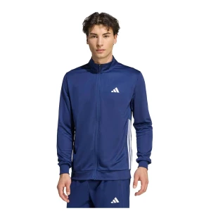Adidas Sweat-shirt à Zip Workout Essentials All-set 3 Stripes Knit Dark Blue / White M