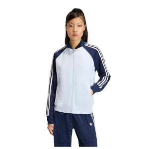 Adidas Originals Sweat-shirt à Zip Sst Oversized Corduroy Crystal Sky / Night Indigo / Off White M Femme