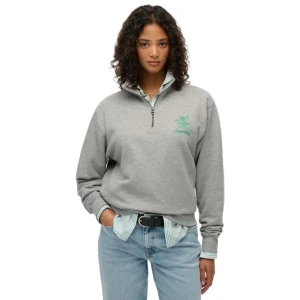 Superdry Pull à Demi-zip Country Club Crest Grey Marl L Femme