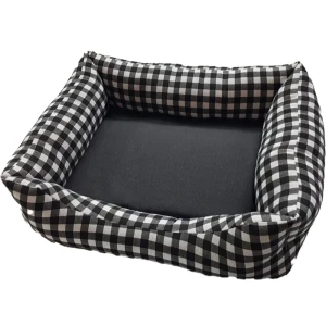 Bamboo Pets Lit Pour Chien Vichy Square Black 85 cm