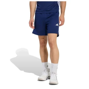 Adidas Short Workout Essentials Base 3 Stripes Pique 7´´ Dark Blue / White 2XL