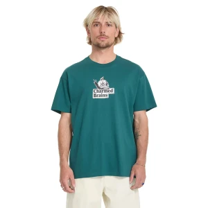 Volcom T-shirt à Manches Courtes Charmed Brains Rifle Green XL Homme