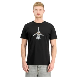 Alpha Industries T-shirt à Manches Courtes Air Force Sketch Black 2XL Homme