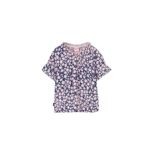 Boboli Chemise à Manches Courtes 713012 Orchid Flower Print 4 Années Fille