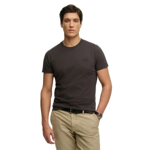 Superdry T-shirt à Manches Courtes Essential Logo Embroidered Carbon Black S Homme