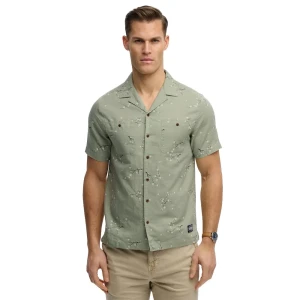 Superdry Chemise à Manches Courtes Printed Beach Shibori Blossom Sage XL Homme
