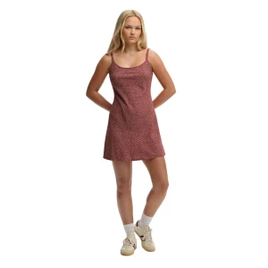Superdry Robe Courte Sans Manches Printed Cami Mini Bordeaux Red Mini Roses M Femme