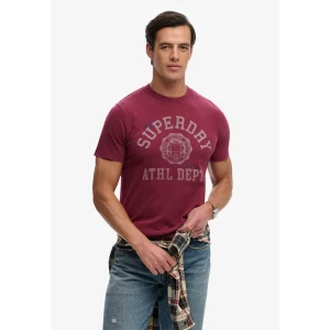 Superdry T-shirt à Manches Courtes Vintage Prep Relaxed Fit Tawny Port Red M Homme