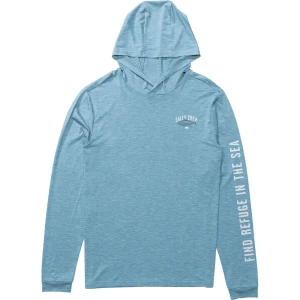 Salty Crew Rash Guard Manches Longues Bitmap Hood Sunshirt Blue Heather XL Homme