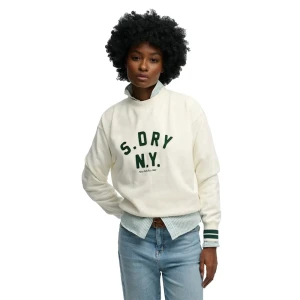 Superdry Sweat-shirt Country Club Applique Crew Cream 2XS Femme