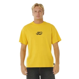 Rip Curl T-shirt à Manches Courtes Medina Inner Vision Spray Royal Yellow M Homme