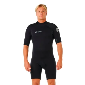 Rip Curl Shorty à Manches Courtes Avec Fermeture éclair Dans Le Dos Trad Spring 2/2 Mm Fl Black M Homme