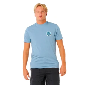Rip Curl T-shirt à Manches Courtes Wettie Passage Icon Faded Denim M Homme