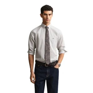 Gant Chemise à Manches Longues Reg Banker Pewter Grey L Homme
