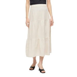 Vila Jupe Midi Taille Haute Prisilla Ankle Super Light Natural Melan 42 Femme