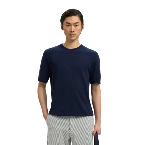 Selected T-shirt à Manches Courtes Torino Knit Navy Blazer XL Homme