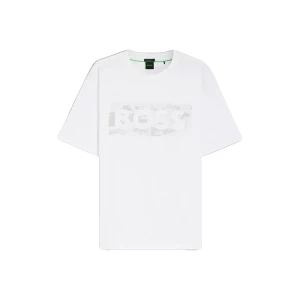 Boss T-shirt à Manches Courtes Globe Logopattern 10278673 White XS Homme