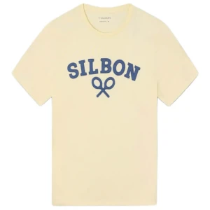 Silbon T-shirt à Manches Courtes 1010404234 Medium Racket Logo Yellow L Homme