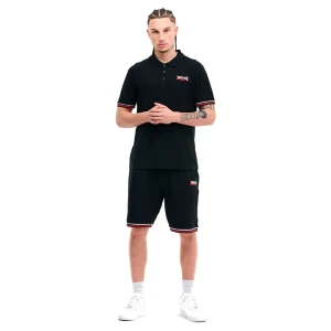 Lonsdale Survêtement Chillingham Black / White / Red M Homme