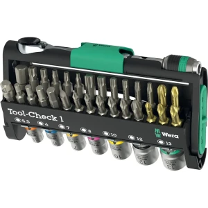Wera Jeu De Clés à Cliquet Avec Embouts Et Douilles Tool-check 1 Black / Green One Size