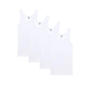 Abanderado T-shirt Sans Manches Ks02300 4 Unités Blanco 2XL Homme