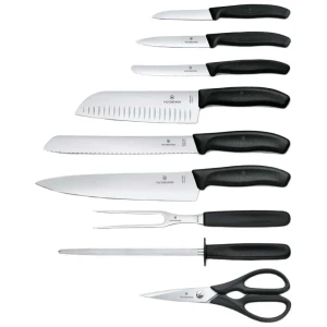 Victorinox Juego De Cuchillos Classic 9 Unidades Black / Brown One Size