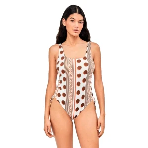 Gisela Maillot De Bain Geometric Print Square Neckline