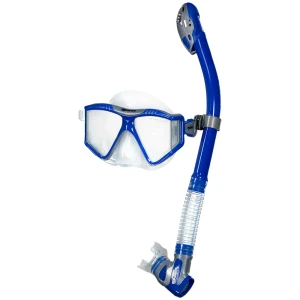 Mares Aquazone Kit Snorkel Big View Purge Dry Blue / Silver / Clear One Size