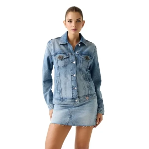 Guess Veste En Jean W6rn73d6833 Rose Petal Wash XS Femme