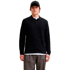 Jack & Jones Polo à Manches Longues Austin Black 2XL Homme
