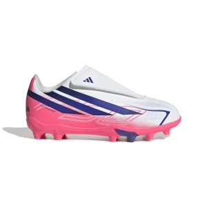 Adidas Chaussures De Football Junior F50 Hyperfast Club Velcro Fg/mg C Ftwr White / Solar Purple / Solar Turbo EU 27 Garçon,Fille