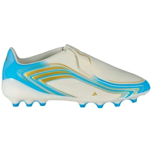 Adidas Chaussures De Football Junior F50 Messi League Laceless Ag Ivory / Semi Blue Burst / Icey Blue EU 36 2/3 Garçon,Fille