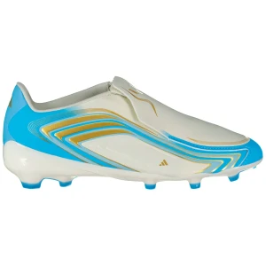 Adidas Chaussures De Football Junior F50 Messi League Laceless Fg Ivory / Semi Blue Burst / Icey Blue EU 35 1/2 Garçon,Fille