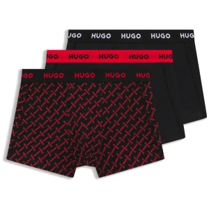 Hugo Boxers Design 10267989 Trunk Red 3 Unités Open Grey M Homme